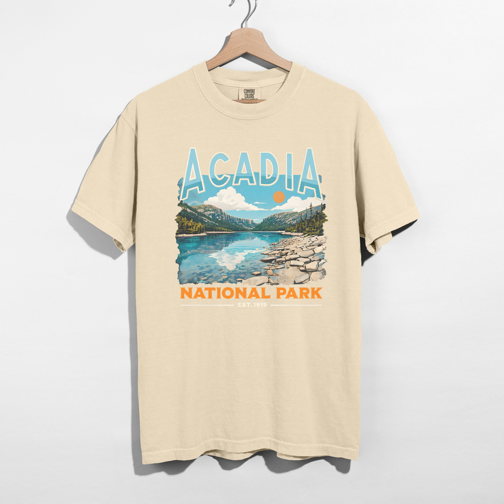 Acadia National Park Vintage Graphic Tee – Retro Maine Travel Shirt