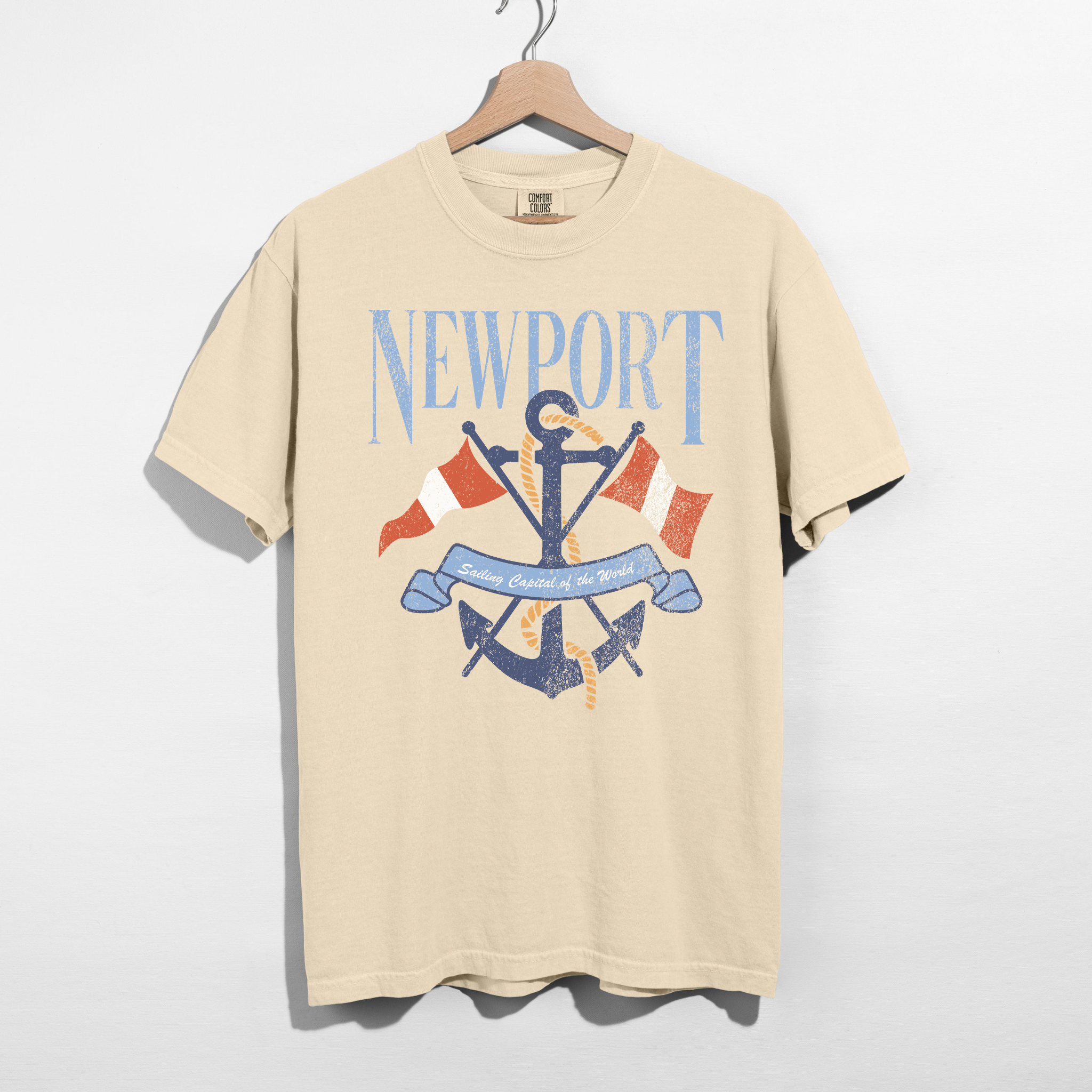 Newport Sailing Graphic Tee – Coastal Anchor Shirt