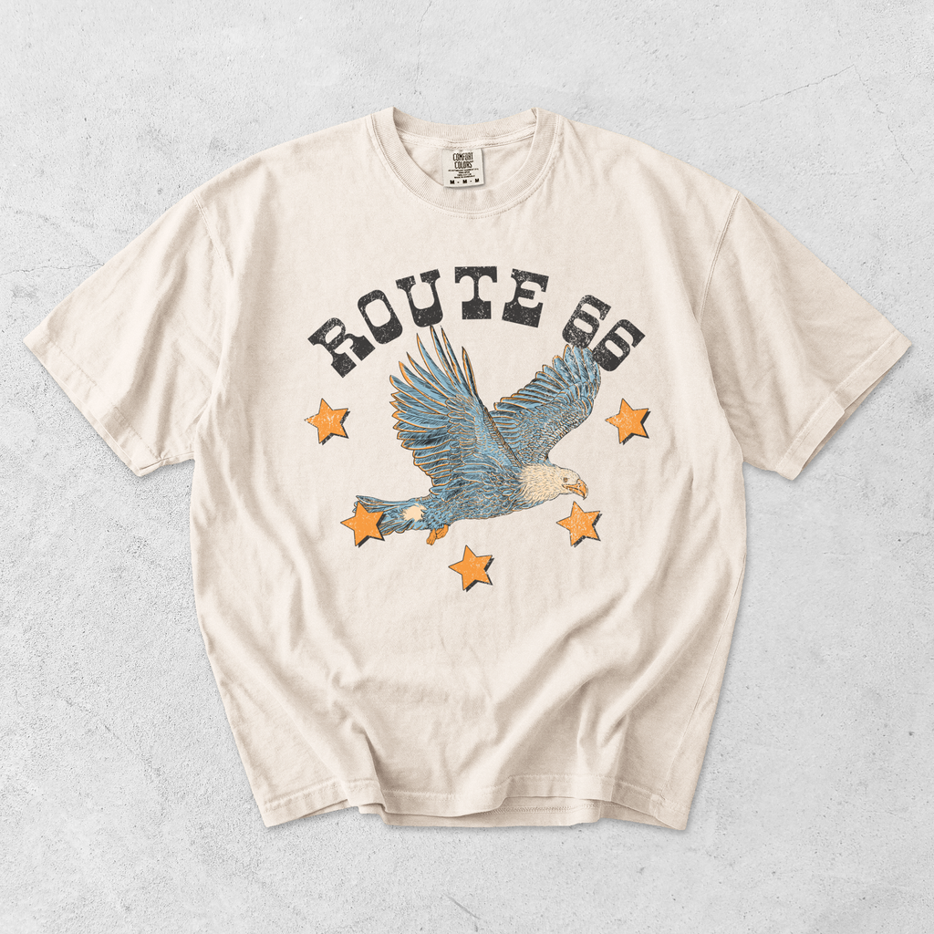 Route 66 Eagle Graphic Tee | Retro Western Route 66 T-Shirt