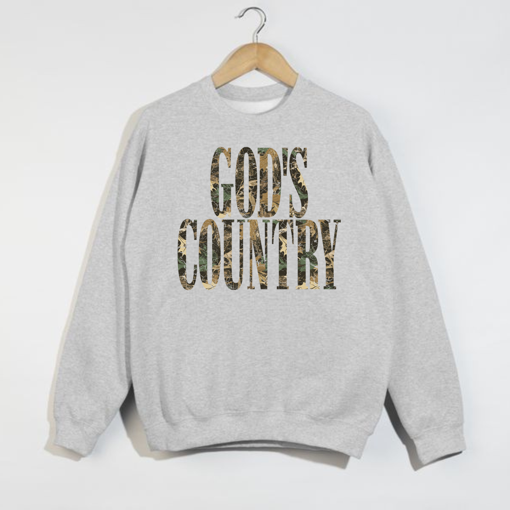 God’s Country Camo Crewneck Sweatshirt | Country Western Pullover