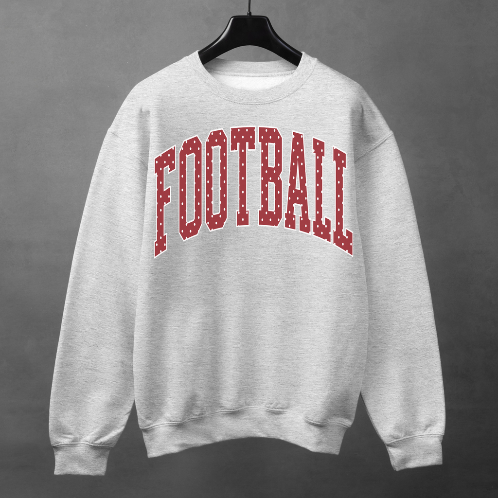 Football Polka Dot Sweatshirt | Custom Team Color Game Day Crewneck