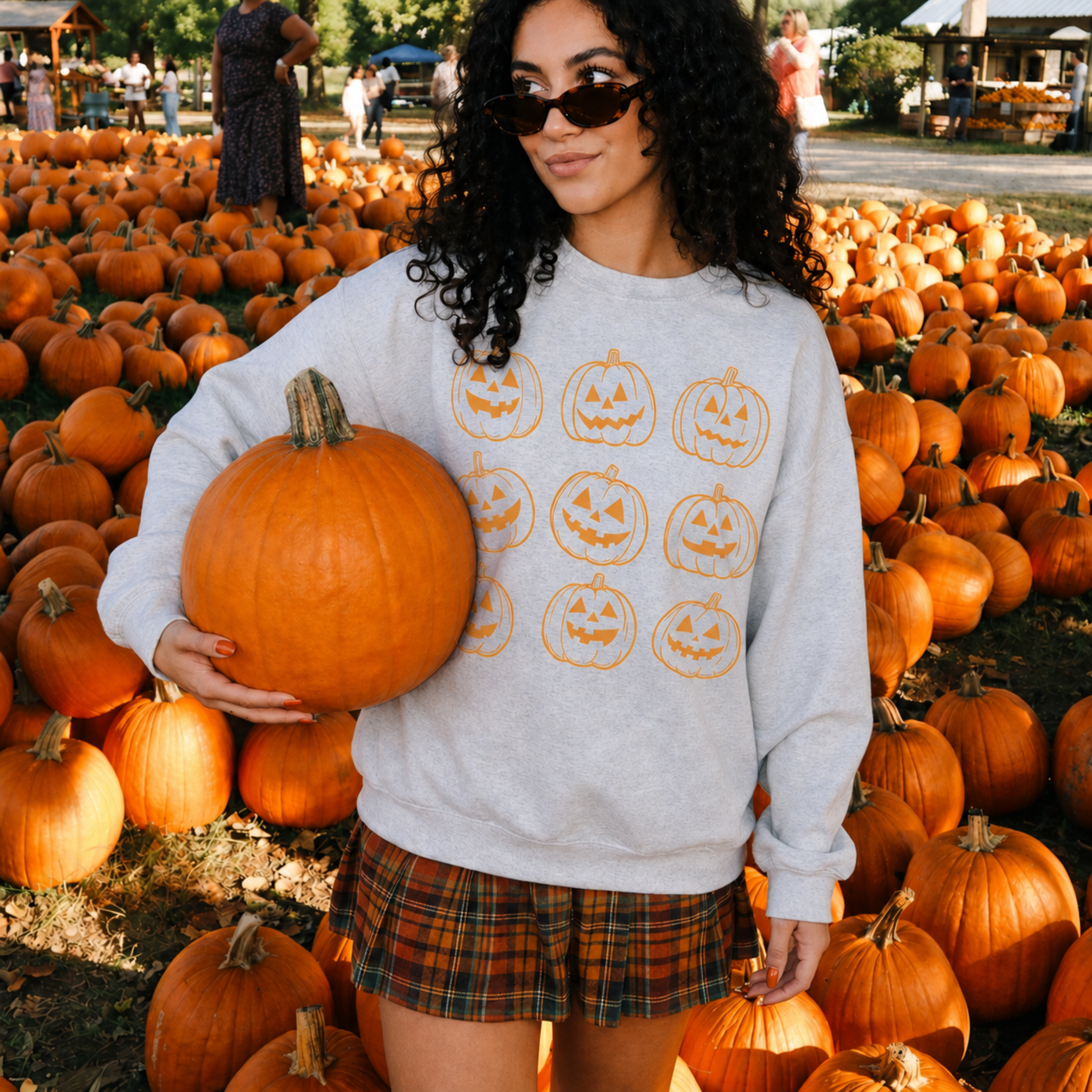 Vintage Jack O'Lantern Pumpkin Crewneck Sweatshirt