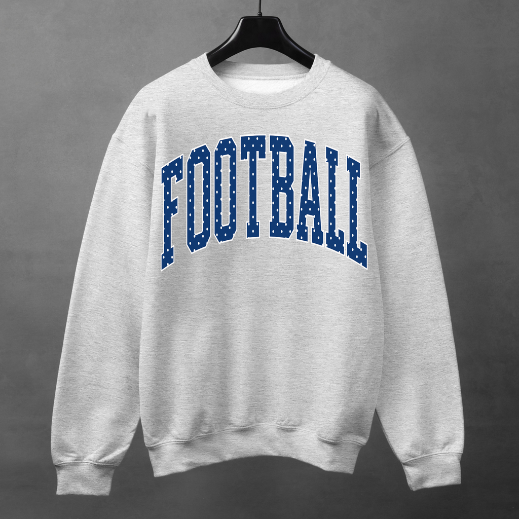 Football Polka Dot Sweatshirt | Custom Team Color Game Day Crewneck
