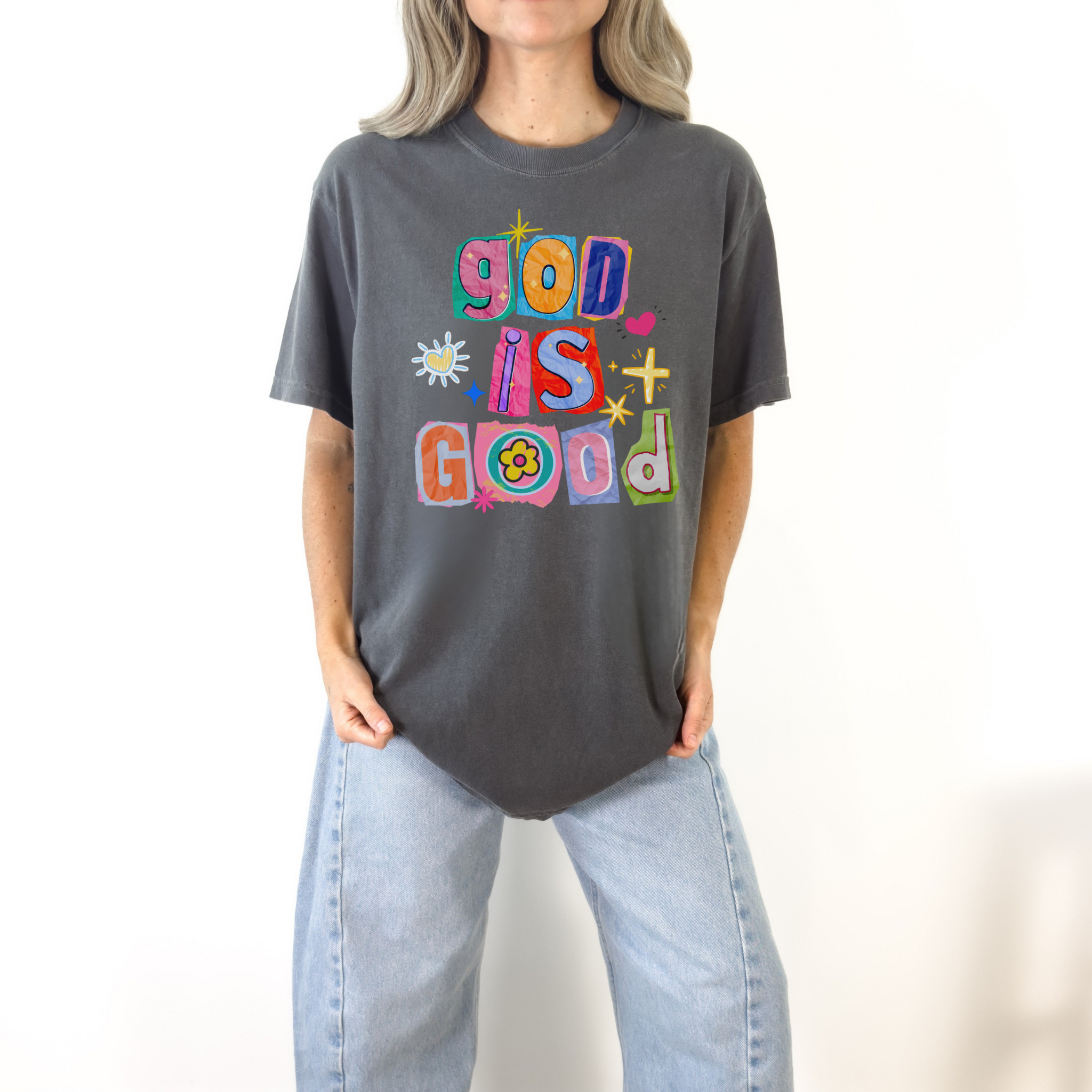 God Is Good Colorful Graphic Tee | Faith-Inspired Christian T-Shirt