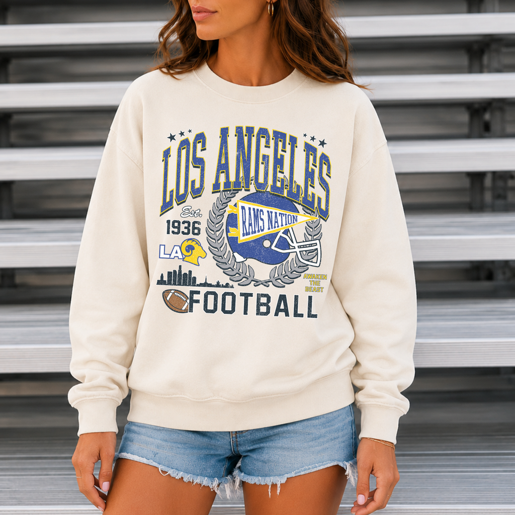 Los Angeles Football Sweatshirt | LA Rams Game Day Crewneck