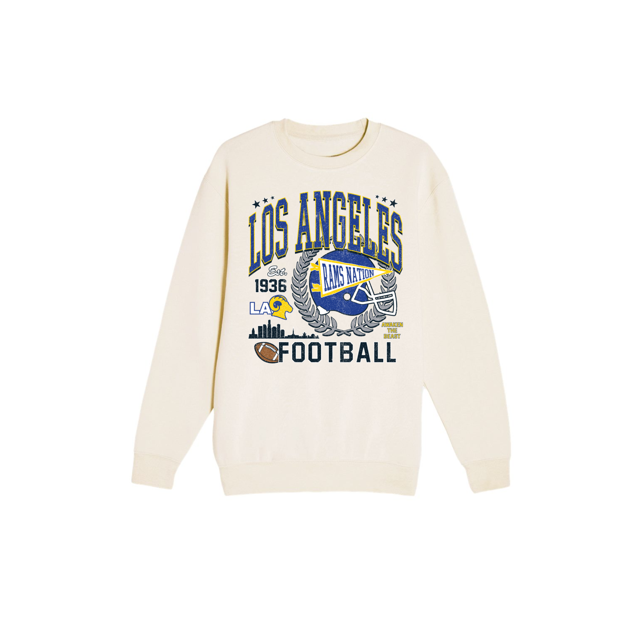 Los Angeles Football Sweatshirt | LA Rams Game Day Crewneck