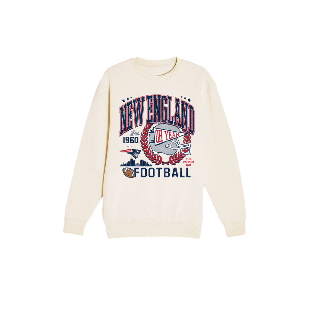 New England Football Sweatshirt | Vintage Navy & Red Game Day Crewneck