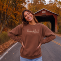Thankful Script Crewneck Sweatshirt | Cozy Fall Thanksgiving Sweatshirt