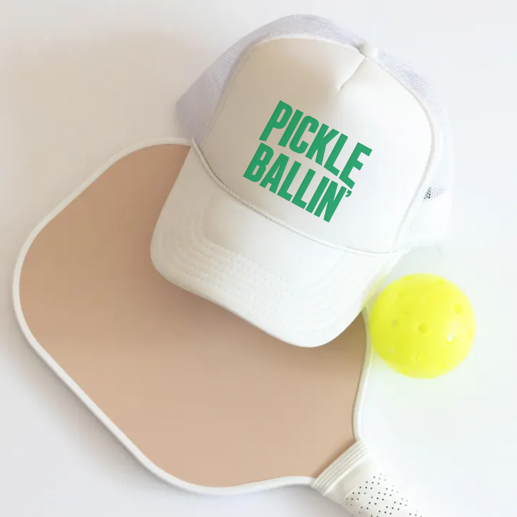 Pickle Ballin’ Trucker Hat –  Pickleball Foam Front Otto Cap