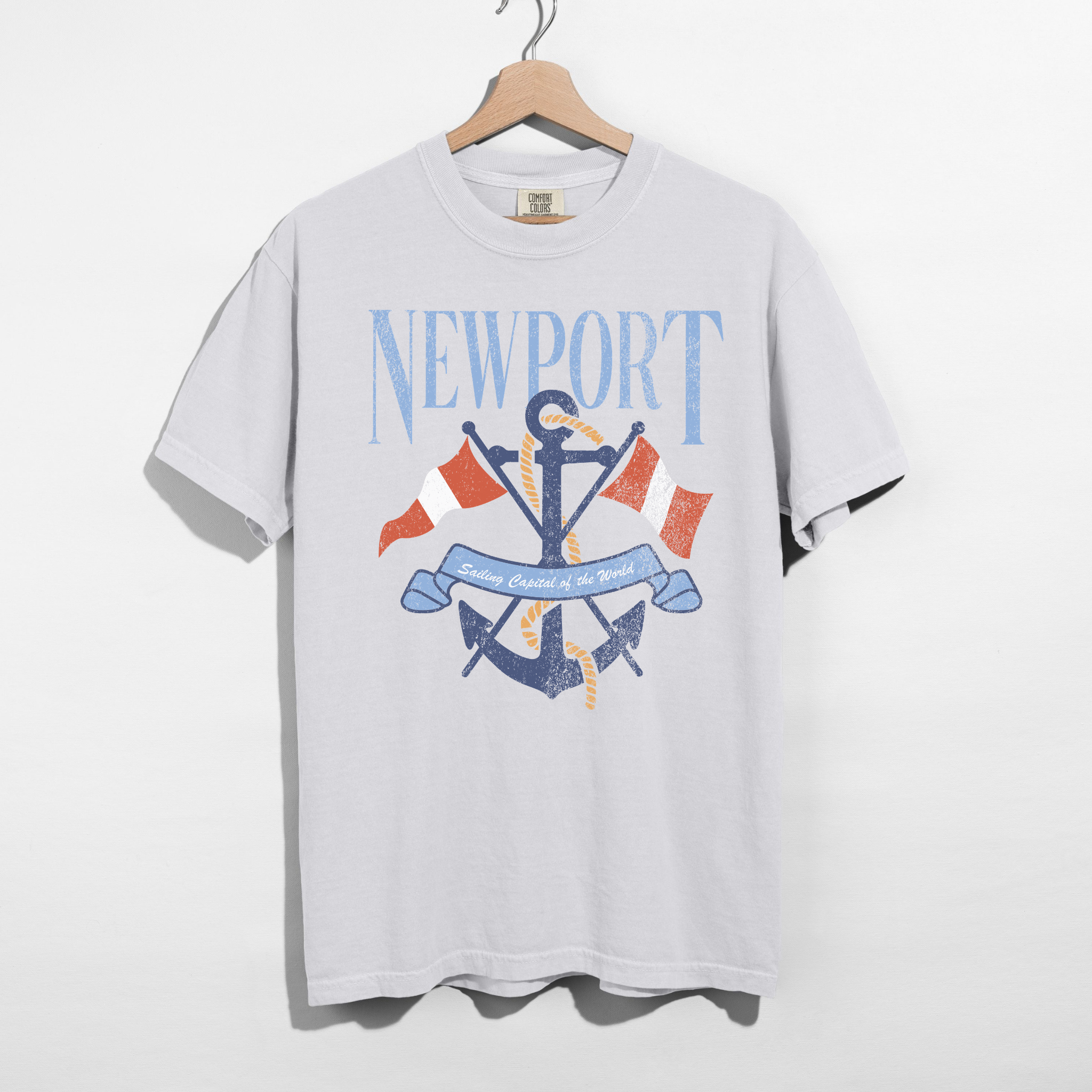 Newport Sailing Graphic Tee – Coastal Anchor Shirt