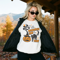 It's the Most Wonderful Time of the Year Halloween Sweatshirt | Vintage Pumpkin & Black Cat Crewneck