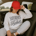 Saturdays Are For Football Graphic Sweatshirt | Cozy Football Season Crewneck for Women