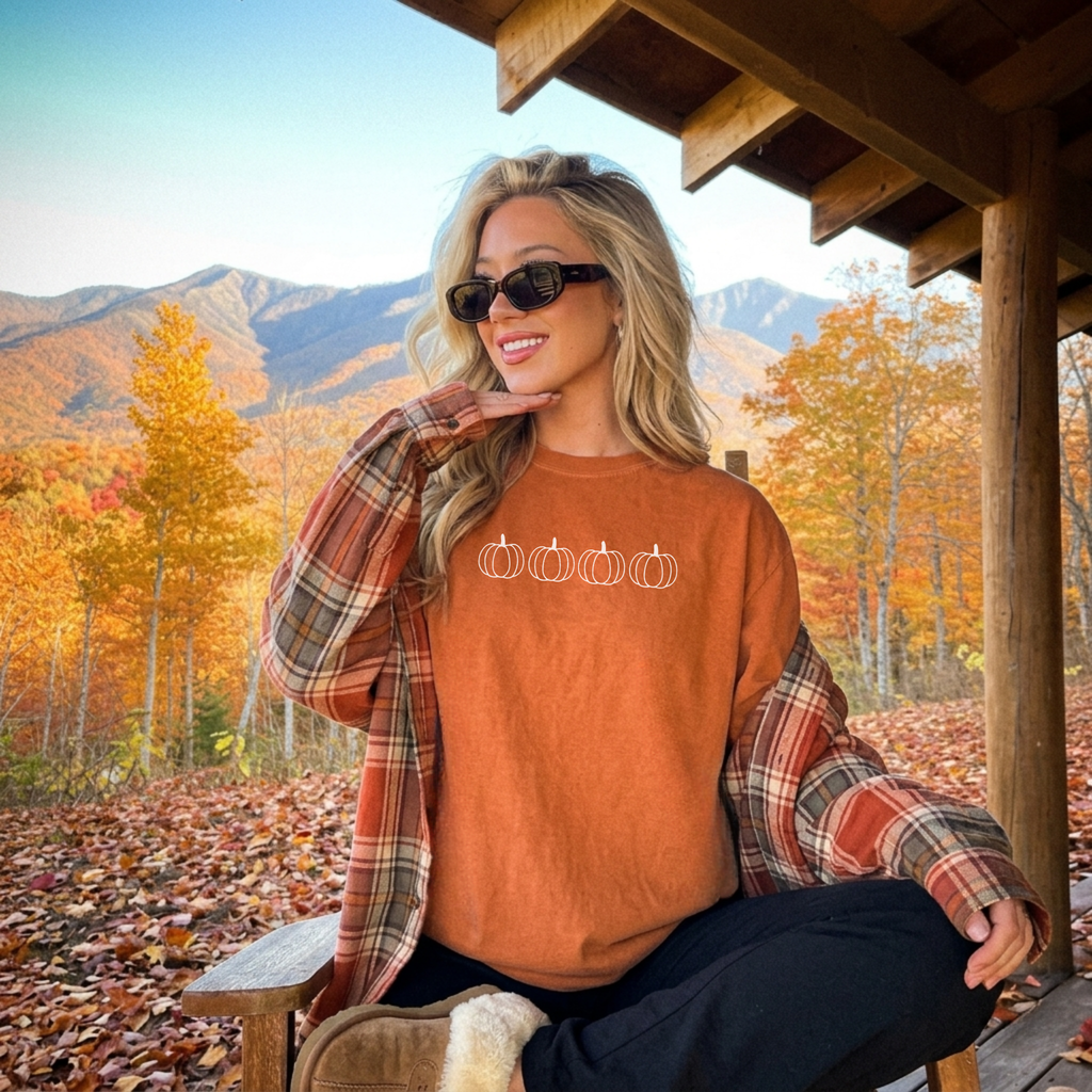Minimalist Four Pumpkin Graphic Tee