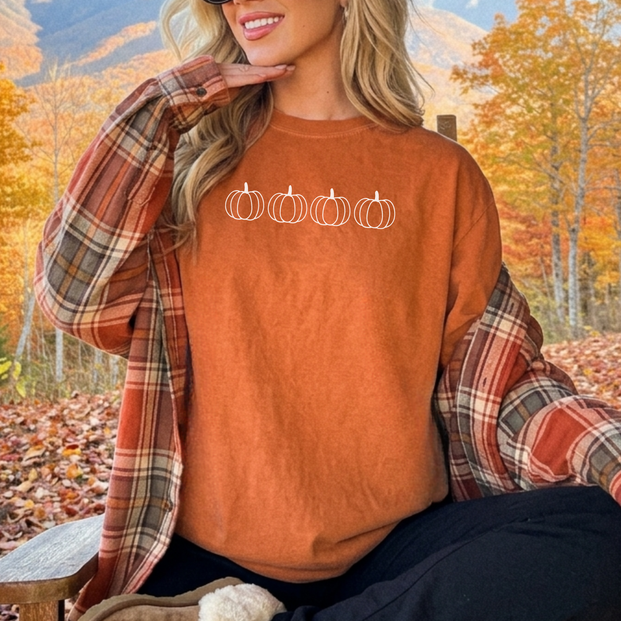 Minimalist Four Pumpkin Graphic Tee